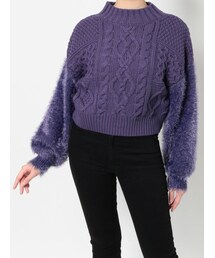 MURUA | MIXヤーンショートニット(ニット/セーター)