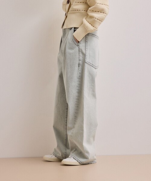 ADAM ET ROPE'(アダムエロペ)の「【WEB限定】・【サステナブル】ディープライズワイドデニム(デニムパンツ・レディース・ブラック系/ベージュ系/ブルー系・34/36/38)」の22枚目の写真