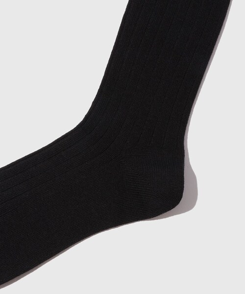 ADAM ET ROPE'(アダムエロペ)の「【BATONER/バトナー】COTTON WOOL CORDURA LONG SOCKS(ソックス/靴下・メンズ・ブラック/ホワイト・F)」の6枚目の写真