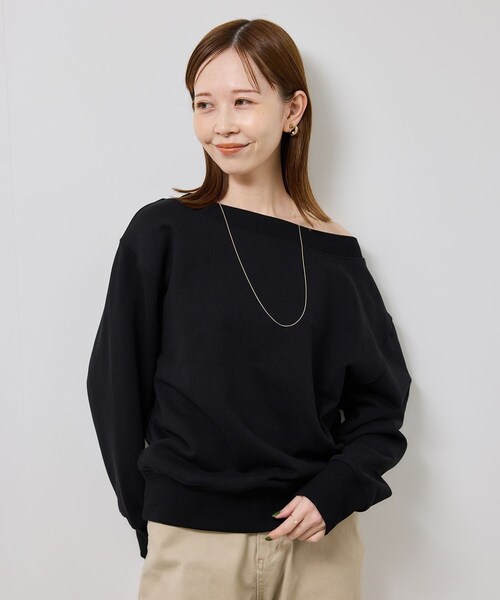 ROPE' PICNIC（ロペピクニック）の「2WAYボートネックスウェット/リンクコーデ（スウェット・レディース・ブラック/ライトグレー/キナリ・F）」の6枚目の写真