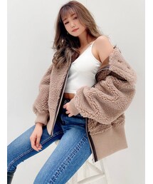 GYDA | WIDE RIB ボア B-3 ジャケット(ブルゾン)