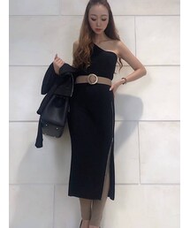 RESEXXY | ワンショルサイドジップニットワンピース(ワンピース)