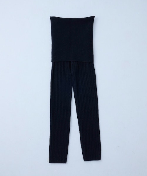 ADAM ET ROPE'(アダムエロペ)の「【J'aDoRe・店舗限定】【Y YO_cashmere(イーヨ カシミヤ)】cable long leggings(レギンス/スパッツ・レディース・ブラック/グレー/ネイビー・F)」の2枚目の写真
