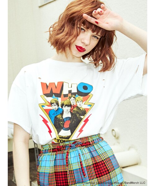 jouetie（ジュエティ）の「The who BIG T（Tシャツ/カットソー・レディース・オフホワイト/ブラック/イエロー・M）」の2枚目の写真