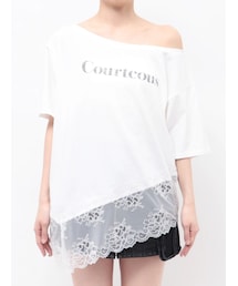 EMODA | LACE EDGE LOOSE T/S(Tシャツ/カットソー)