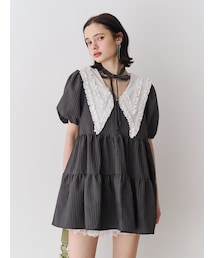 jouetie | ビッグカラーフレアミニワンピース(ワンピース)