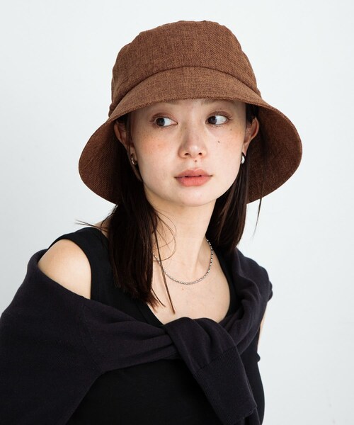 URBAN RESEARCH Sonny Label（アーバンリサーチサニーレーベル）の「折りたたみリネンライクハット（ハット・レディース・ベージュ/ブラウン・one）」の5枚目の写真