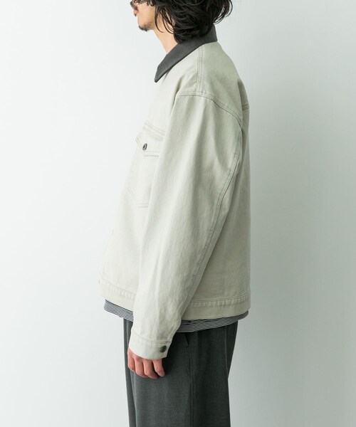 URBAN RESEARCH Sonny Label（アーバンリサーチサニーレーベル）の「ウォッシュドツイル襟切替ジャケット（ブルゾン・メンズ・アイボリー/ベージュ/チャコール・M/L）」の14枚目の写真