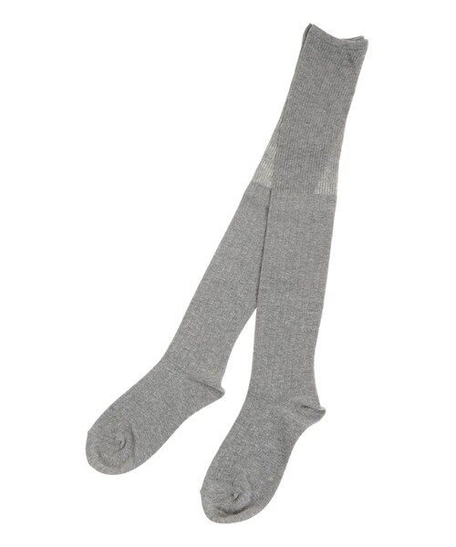 MURUA（ムルーア）の「サイハイリブソックス（ソックス/靴下・レディース・グレー/ベージュ・F）」の4枚目の写真