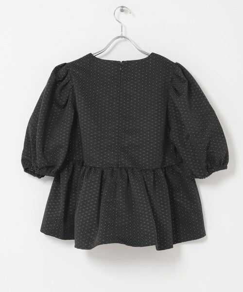 URBAN RESEARCH ROSSO（アーバンリサーチロッソ）の「ジャガードペプラムＶネックブラウス（シャツ/ブラウス・レディース・BLACK/NAVY・Free）」の5枚目の写真