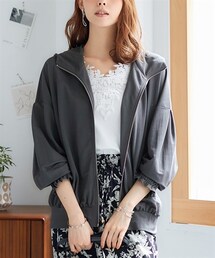 nissen | 大きいサイズ 美ラクRUタッチドルマンゆるパーカー（接触冷感・UVカット）(パーカー)