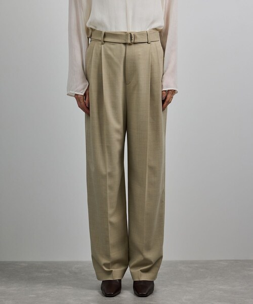 ROPE'(ロペ)の「【洗える】ウール混ツイル ベルト付きツータックワイドパンツ/セットアップ対応【WEB・一部店舗限定】(その他パンツ・レディース・ブラック/ベージュ・36/38)」の19枚目の写真