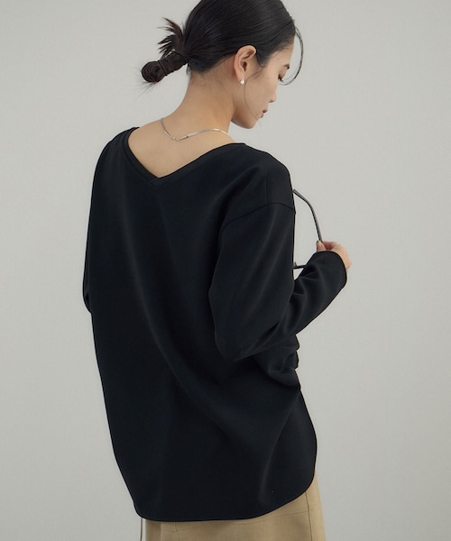 ADAM ET ROPE'(アダムエロペ)の「トリアセボートリブブラウス / セットアップ対応(シャツ/ブラウス・レディース・ブラック/オフホワイト・F)」の12枚目の写真
