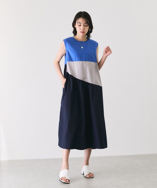 Jayro（ジャイロ）の「配色ノースリーブワンピース（ワンピース・レディース・ベージュ/グリーン/ブルー・M）」の14枚目の写真