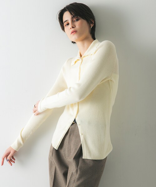 URBAN RESEARCH（アーバンリサーチ）の「『UR TECH』2WAYリブニット（ニット/セーター・レディース・OFF/BRICK/GREEN・FREE）」の6枚目の写真