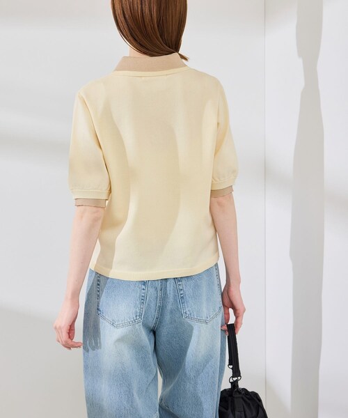 ROPE' PICNIC(ロペピクニック)の「【新色追加】バイカラーレイヤード風ニットポロシャツ(ポロシャツ・レディース・ブラック系/ホワイト系/ブラウン系/ダークグリーン/サックス・38)」の22枚目の写真