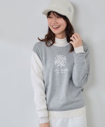 JUN&ROPE' | モノグラムモチーフ配色長袖クルーニット(ニット/セーター)