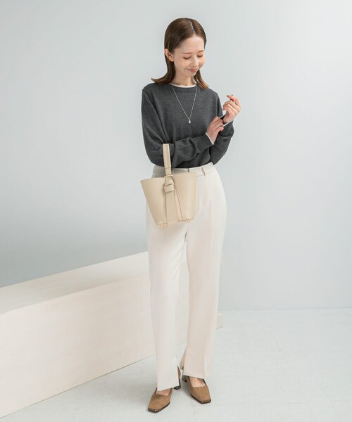 URBAN RESEARCH ROSSO（アーバンリサーチロッソ）の「カシミヤ混バイカラーコンパクトニット（ニット/セーター・レディース・OFF×ORG/GRAY×OFF/RED×OFF/NAVY×SAX・Free）」の20枚目の写真