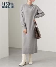 nissen | 小さいサイズ　スウェットライクニットワンピース　低身長さん・小柄女性(ワンピース)