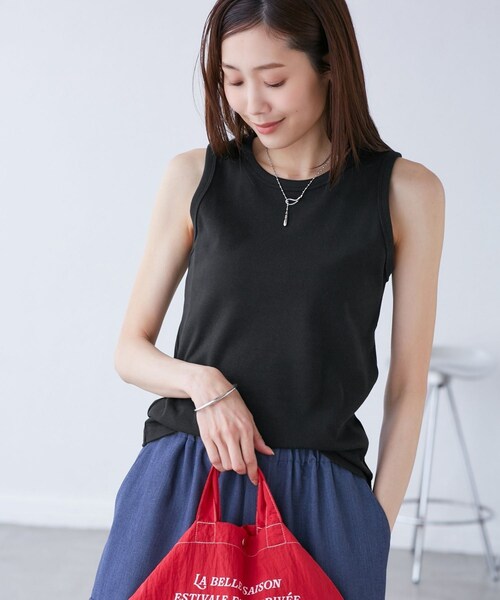 ROPE' PICNIC(ロペピクニック)の「アメスリタンクトップ(タンクトップ・レディース・ブラック/ホワイト/ベージュ・38)」の8枚目の写真