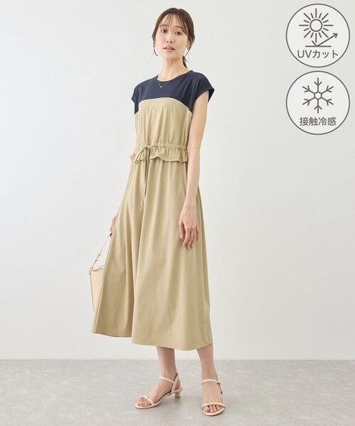 ROPE' PICNIC（ロペピクニック）の「ナイロンビスチェドッキングカットワンピース/UVカット・接触冷感（ワンピース・レディース・ブラック/ベージュ/ネイビー・F）」の2枚目の写真