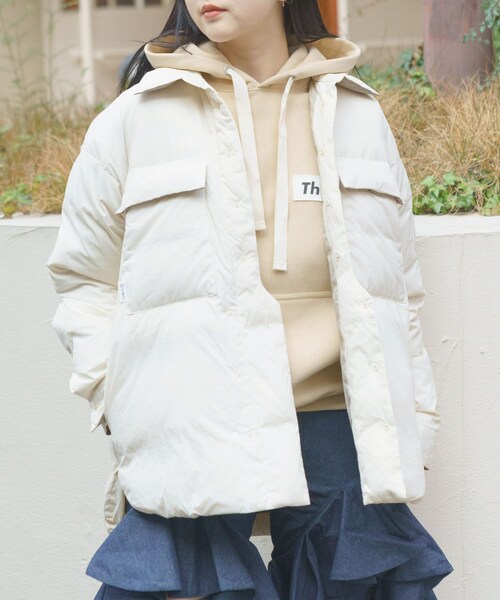 THE GOODLAND MARKET（ザグッドランドマーケット）の「KWD　LIGHT DOWN SHIRTS JACKET（その他アウター・レディース・Ivory/Navy/L.Yellow・FREE）」の4枚目の写真