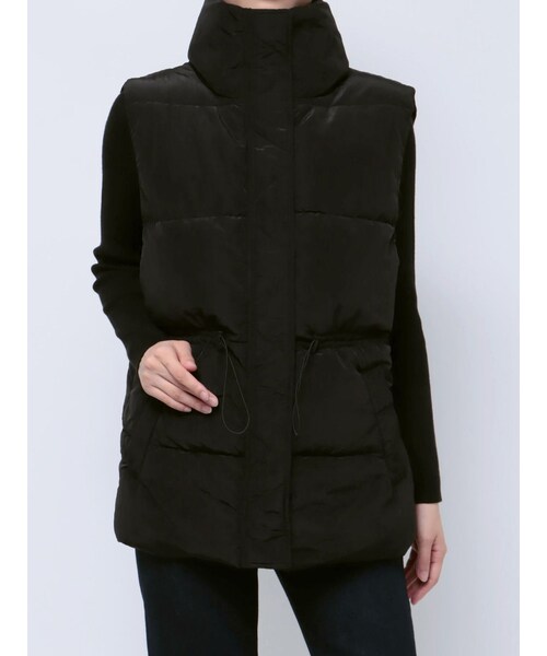 MURUA（ムルーア）の「中綿ルーズベスト（ダウンベスト・レディース・ブラック/グレー/ホワイト・F）」の2枚目の写真