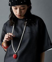 GEVS. | 2点セット(シアーブラウス+綿100％ロゴプリントTシャツ)＜大きいサイズ有＞GEVS.(Tシャツ/カットソー)