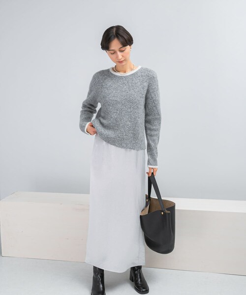 URBAN RESEARCH ROSSO（アーバンリサーチロッソ）の「ダイヤ柄編ラメミックスニット（ニット/セーター・レディース・OFF WHITE/BABY PINK/SILVER・Free）」の18枚目の写真