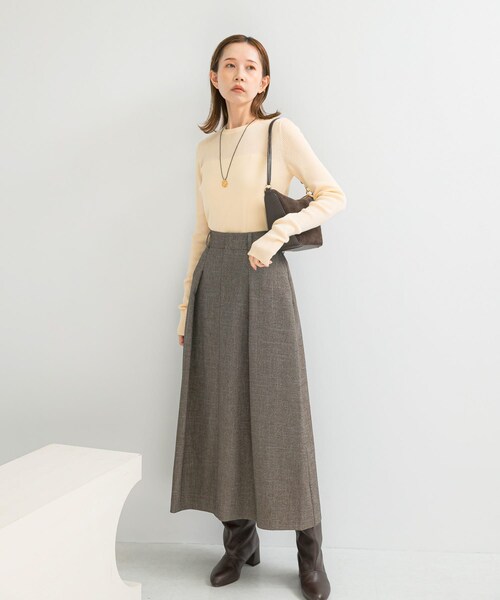 URBAN RESEARCH ROSSO（アーバンリサーチロッソ）の「シルク混リブデザインニット（ニット/セーター・レディース・WHITE/CREAM/GRAY/D/NAVY・FREE）」の11枚目の写真