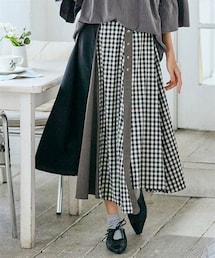 nissen | ＜大きいサイズ＞切替アシンメトリースカート(スカート)