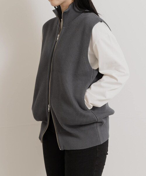 THE GOODLAND MARKET（ザグッドランドマーケット）の「米富繊維　MERCERIZED COTTON RIB VEST（ベスト・メンズ・40IVORY/12GRAY/24ORANGE・1/3）」の16枚目の写真