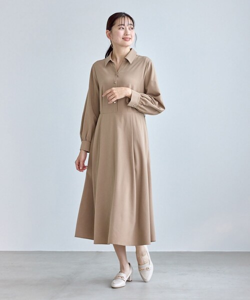ROPE' PICNIC（ロペピクニック）の「リボンシャツワンピース（シャツワンピース・レディース・ベージュ/ネイビー・L/M/S）」の15枚目の写真