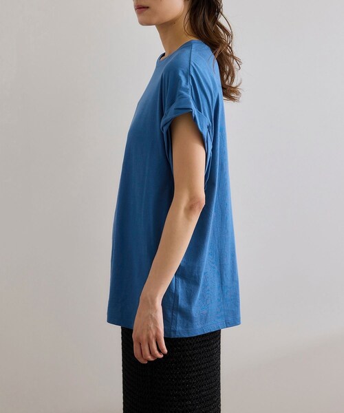 ROPE'（ロペ）の「ツイストフレンチスリーブTシャツ（Tシャツ/カットソー・レディース・ブラック/ホワイト/ブルー・F）」の18枚目の写真