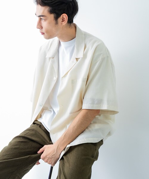 URBAN RESEARCH(アーバンリサーチ)の「『UR TECH DRYLUXE』高機能リネンシャツジャケット(シャツ/ブラウス・メンズ・FADE BLACK/BEIGE/BURGUNDY・M/L)」の6枚目の写真