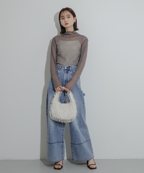 SENSE OF PLACE by URBAN RESEARCH（センスオブプレイスバイアーバンリサーチ）の「フリンジハンドバッグ（ハンドバッグ・レディース・BLACK/IVORY/MINT・one）」の7枚目の写真