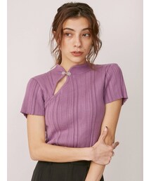 EVRIS | チャイナショートニットトップス(ニット/セーター)