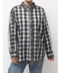 Ungrid | 【展示会人気NO.1】チュールレイヤードルーズシャツ(シャツ/ブラウス)