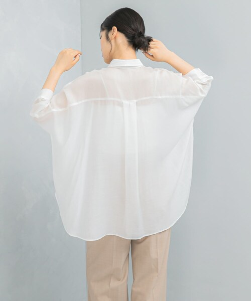 URBAN RESEARCH ROSSO（アーバンリサーチロッソ）の「アセテートシアードルマンシャツ（シャツ/ブラウス・レディース・MAUVE PINK/OFF WHITE・FREE）」の10枚目の写真