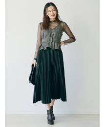 dazzlin | ヘリンボーンツイードコンビワンピース(ワンピース)