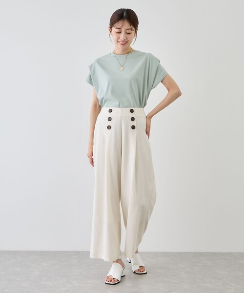 Jayro（ジャイロ）の「麻混ワイドパンツ（その他パンツ・レディース・オフホワイト・F）」の9枚目の写真