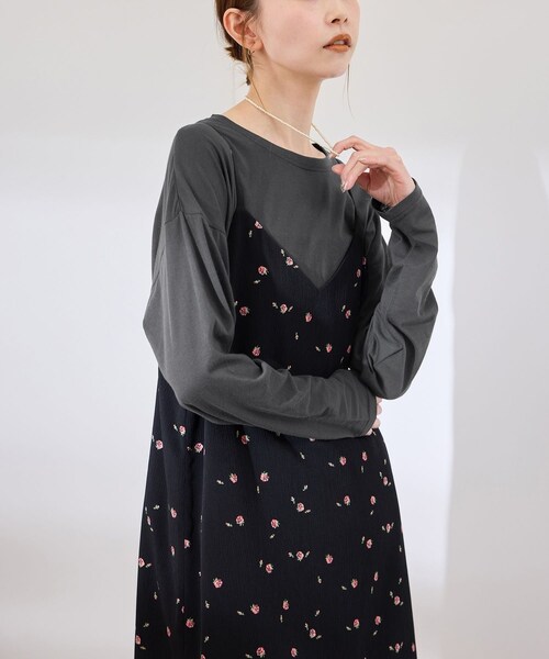 ROPE' PICNIC(ロペピクニック)の「シアーロングTシャツ(Tシャツ/カットソー・レディース・チャコール/ライトグレー/ホワイト/ピンク・38)」の17枚目の写真