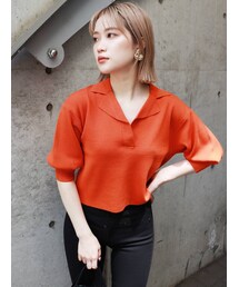 MURUA | ハイツイストハーフスリーブニットポロ(ポロシャツ)