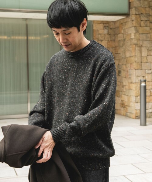 URBAN RESEARCH DOORS（アーバンリサーチドアーズ）の「ウールブレンドネップクルーネックニット（ニット/セーター・メンズ・BEIGE/BROWN/CHARCOAL・M/L）」の19枚目の写真