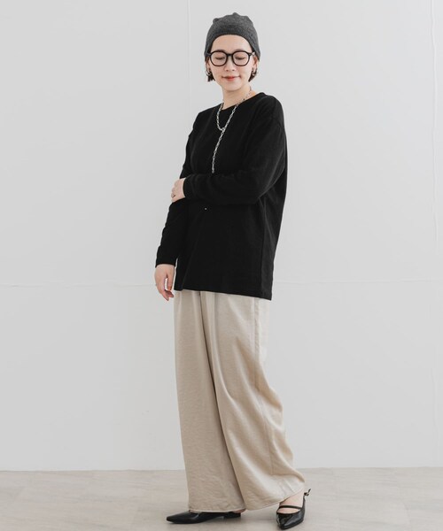 URBAN RESEARCH ROSSO（アーバンリサーチロッソ）の「F by ROSSO　ソフトウォームオーバーロンTEE（Tシャツ/カットソー・レディース・OFF WHITE/BLACK/G/MOCHA・Free）」の19枚目の写真