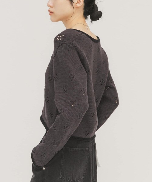 KBF（ケイビーエフ）の「アイレットコンパクトカーディガン（カーディガン/ボレロ・レディース・IVORY/CHARCOAL・One）」の20枚目の写真