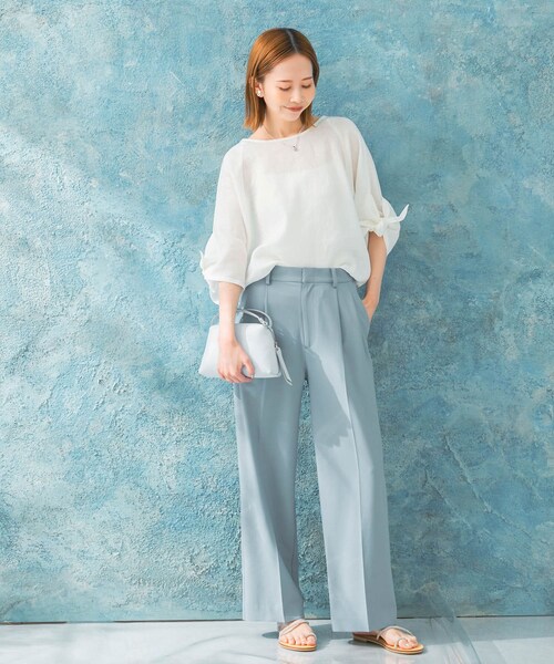 URBAN RESEARCH ROSSO（アーバンリサーチロッソ）の「リボンスリーブプルオーバー（シャツ/ブラウス・レディース・L/MINT/SHELL WT/PINK/D/NAVY・FREE）」の13枚目の写真