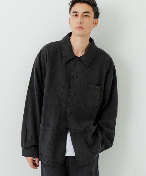 URBAN RESEARCH（アーバンリサーチ）の「『別注』LE VETEMENT ATLANTIQUE×UR　ワークジャケット（カバーオール・メンズ・BLACK/CHARCOAL・M/L）」の7枚目の写真