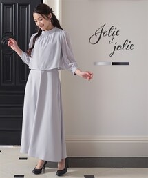 Jolie et Jolie | 【結婚式・パーティードレス】パフスリーブフレアワンピースドレス＜大きいサイズ有＞(ドレス)