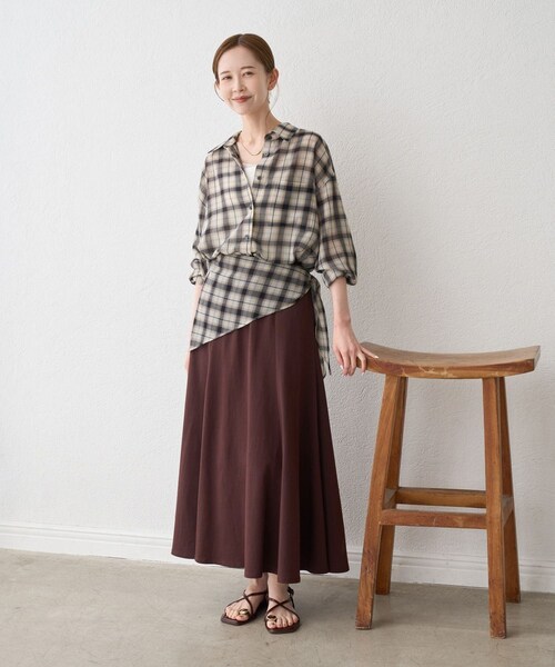ROPE' PICNIC(ロペピクニック)の「シアーマドラスチェックボイルスカーフ(バンダナ/スカーフ・レディース・ブラック/オフホワイト/ラベンダー・F)」の14枚目の写真